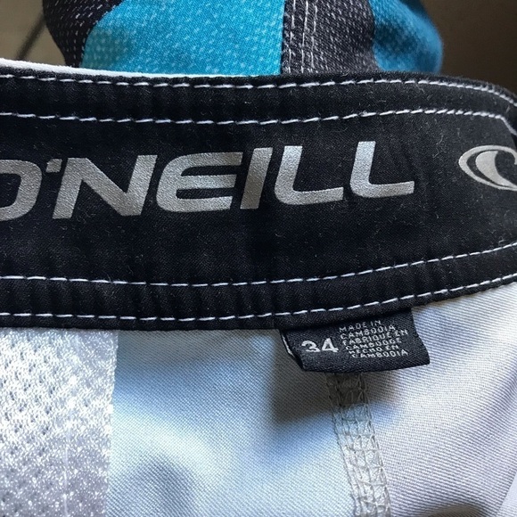 O’Neill Hybrid Board Swim Shorts Blue Yellow White Size 34 - Picture 10 of 10